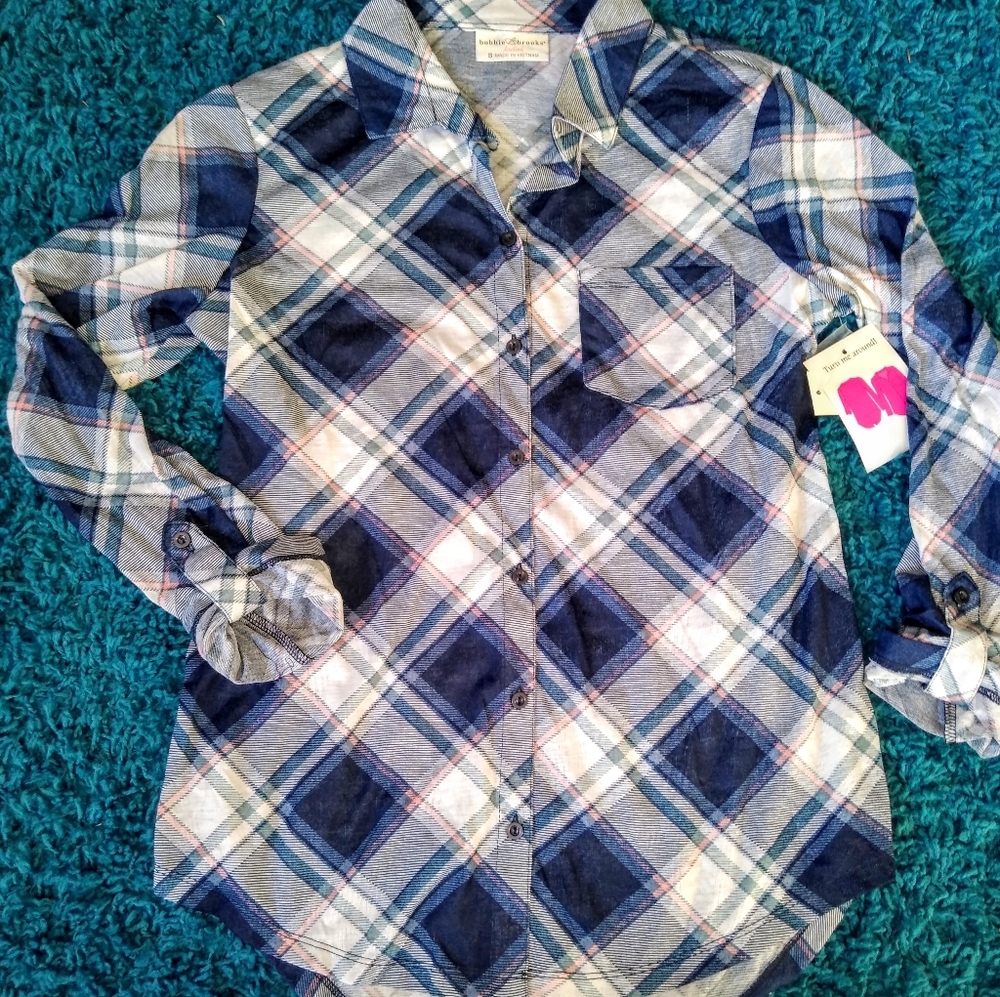 NWT! Bobbie Brooks flannel like top